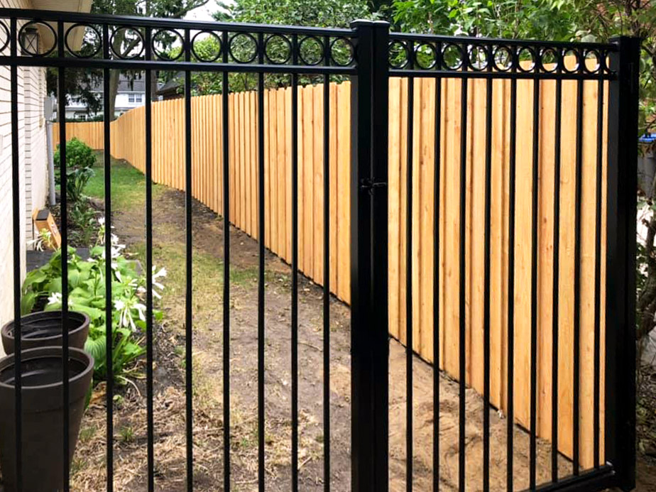 Ornamental iron fence installation for the Elkhart Indiana area.