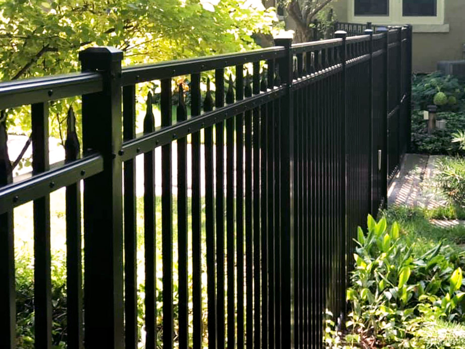 Ornamental iron fence installation for the Elkhart Indiana area.